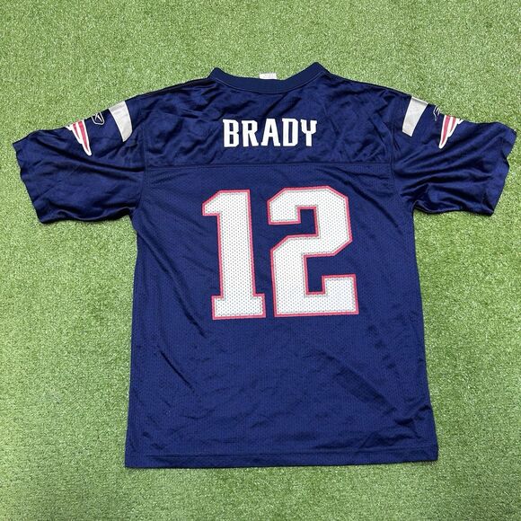 Vintage Tom Brady Reebok New England Patriots Jersey #12 Size Large 14-16 Youth - Picture 1 of 7